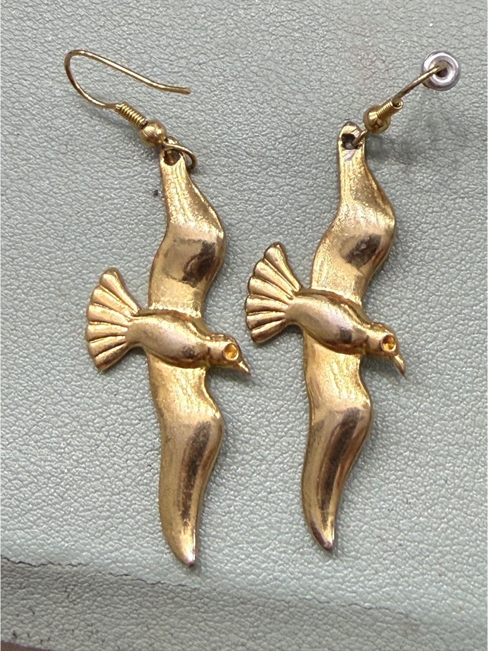 Gold Dove Drop Earrings